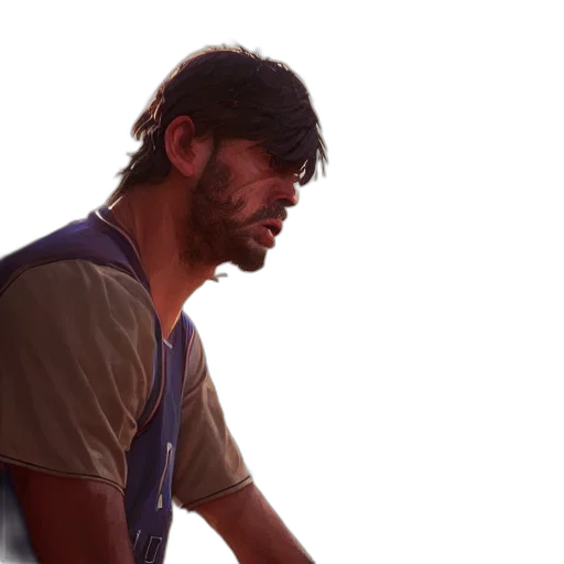 face, staff, hair, 3d render transparent PNG cut-out