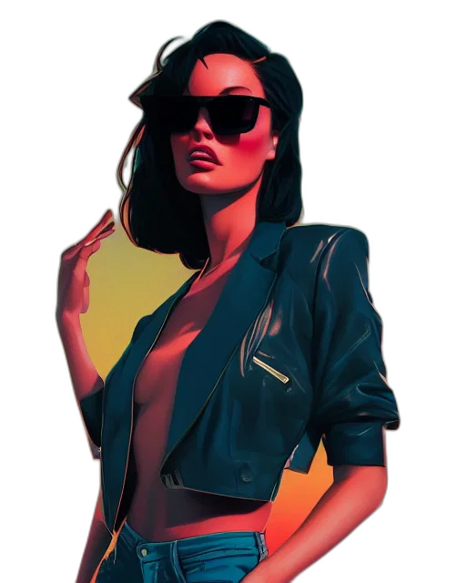 jacket, dress, face, concept art transparent PNG cut-out