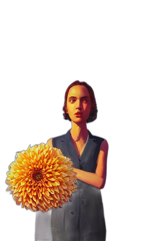 flower, umbrella, staff, dress transparent PNG cut-out