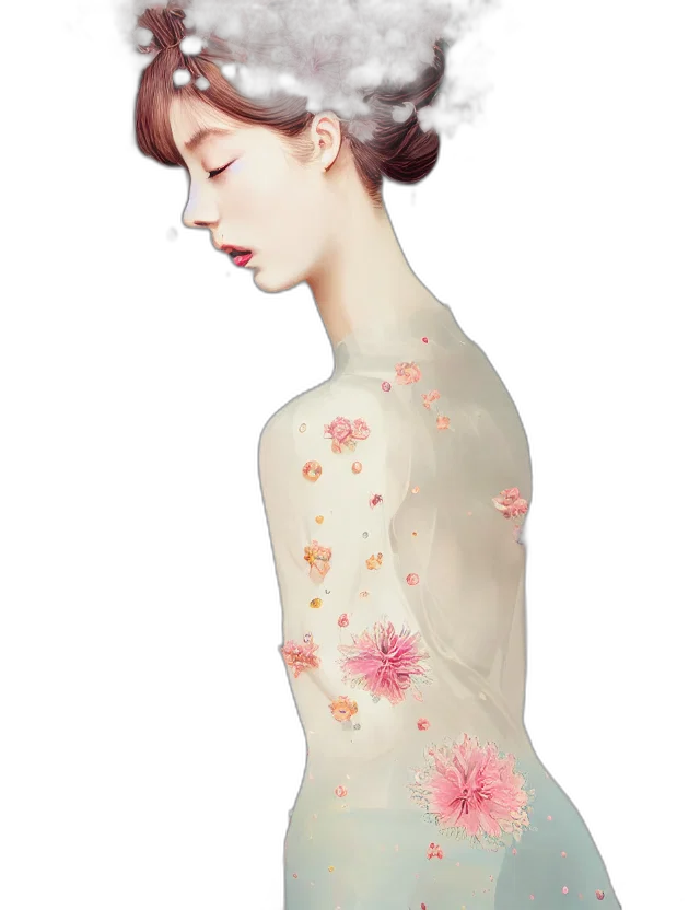 dress, photorealistic, watercolor, fantasy art transparent PNG cut-out