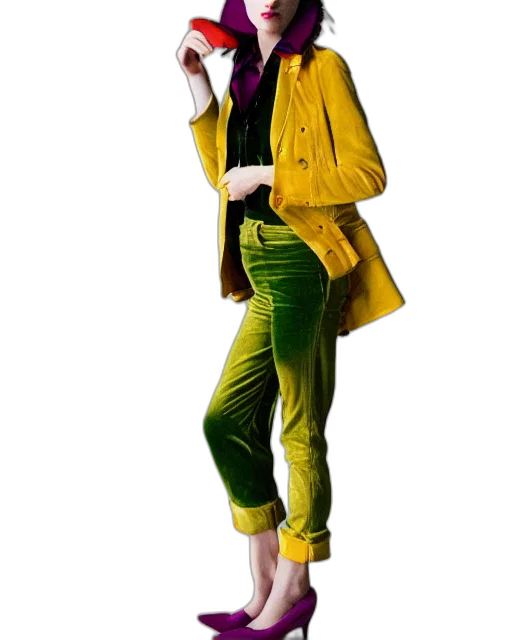 jacket, staff, concept art, 3d render transparent PNG cut-out