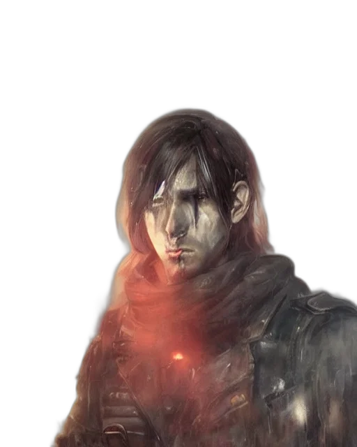 jacket, face, concept art, fantasy art transparent PNG cut-out