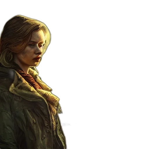 jacket, face, concept art, photorealistic transparent PNG cut-out