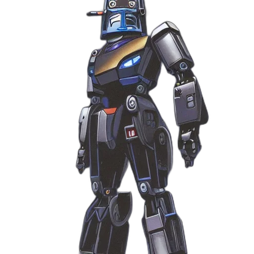 robot, concept art, 3d render, blue transparent PNG cut-out