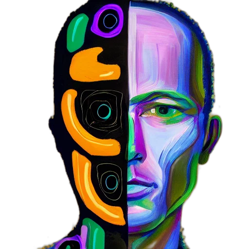 robot, face, mask, jacket transparent PNG cut-out