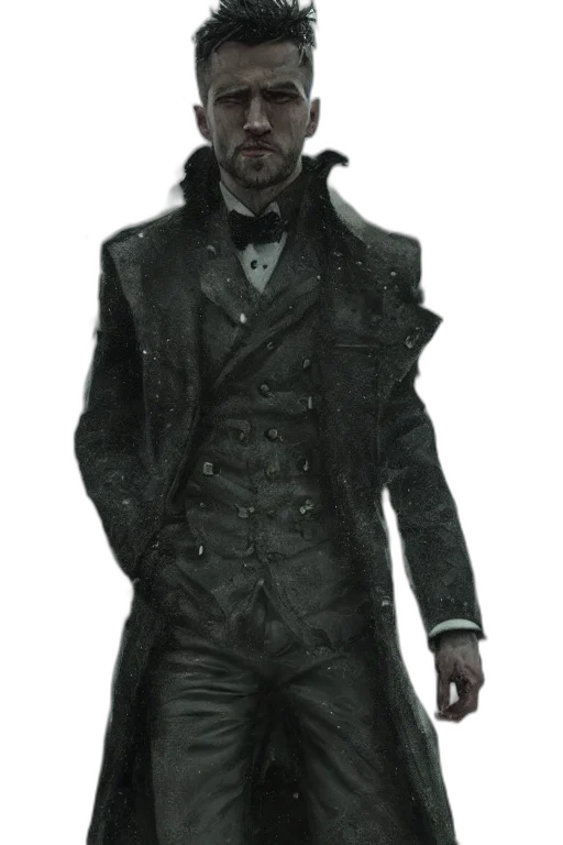 jacket, staff, concept art, cyberpunk transparent PNG cut-out