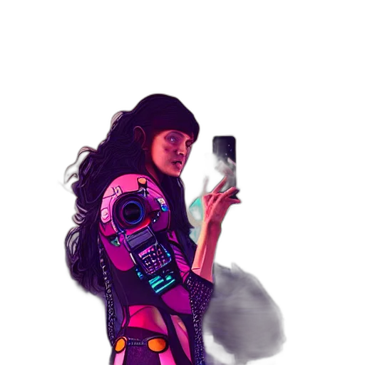 robot, dress, face, creature transparent PNG cut-out