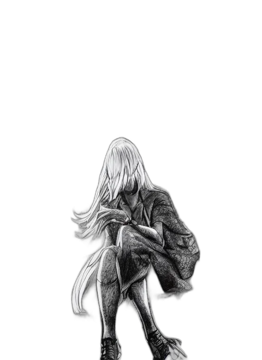 jacket, hair, dress, creature transparent PNG cut-out
