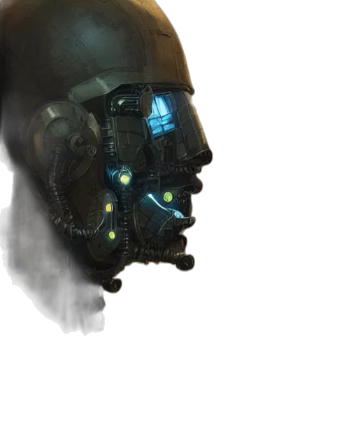 robot, mask, face, weapon transparent PNG cut-out