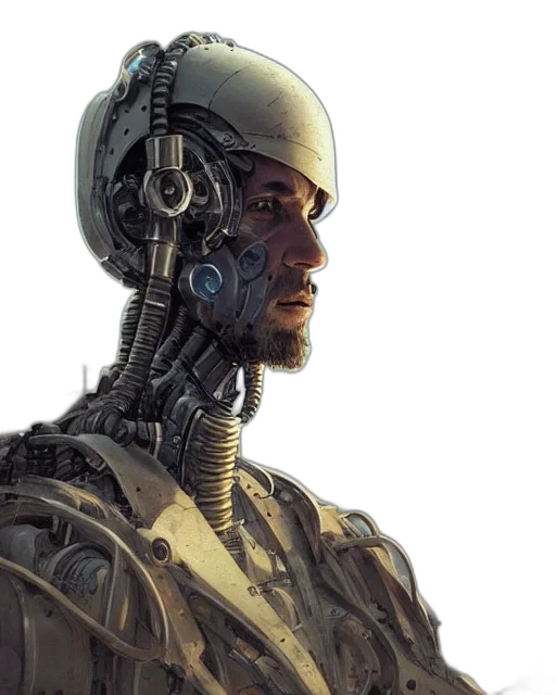 robot, cyberpunk, concept art, comic book art transparent PNG cut-out