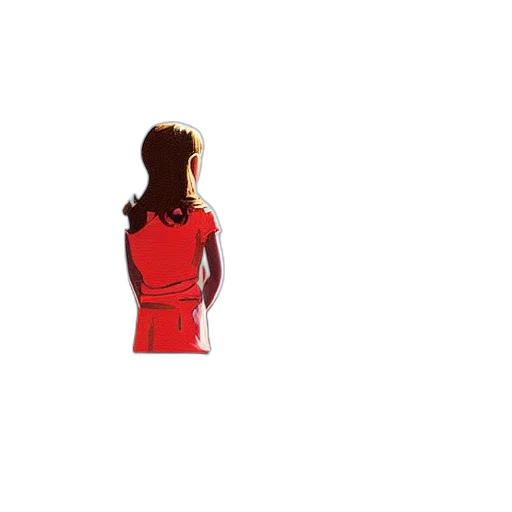 dress, jacket, hair, staff transparent PNG cut-out