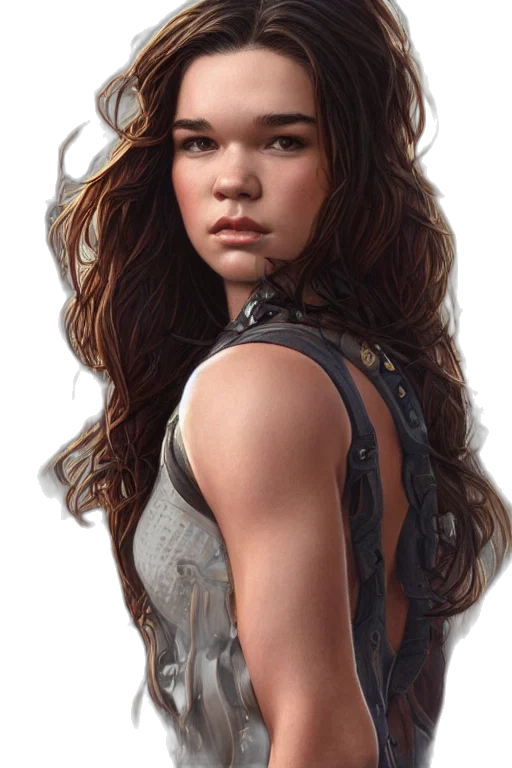 face, hair, dress, photorealistic transparent PNG cut-out