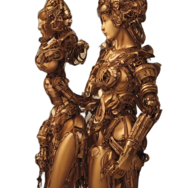 robot, jewelry, staff, crown transparent PNG cut-out