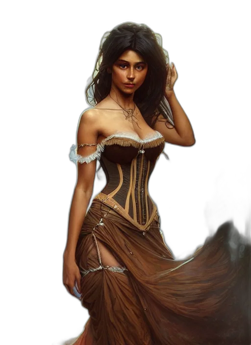dress, jewelry, fantasy art, concept art transparent PNG cut-out