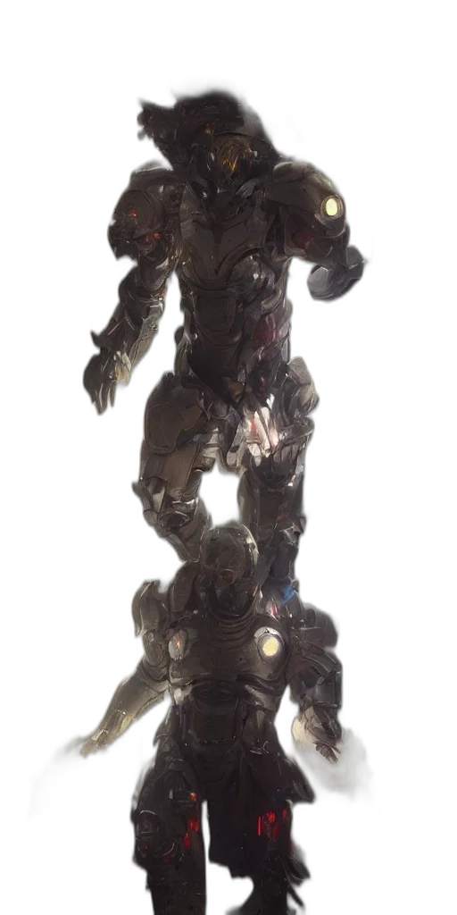 robot, creature, staff, weapon transparent PNG cut-out