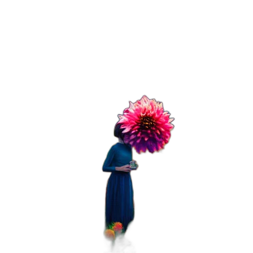 flower, umbrella, dress, hair transparent PNG cut-out