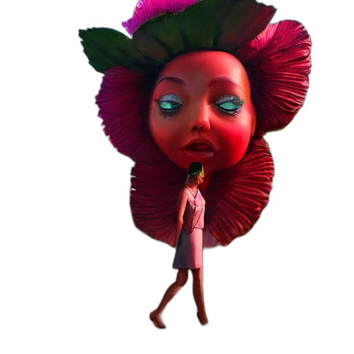flower, creature, umbrella, face transparent PNG cut-out