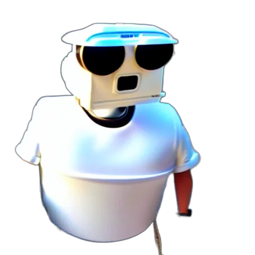 robot, staff, 3d render, concept art transparent PNG cut-out