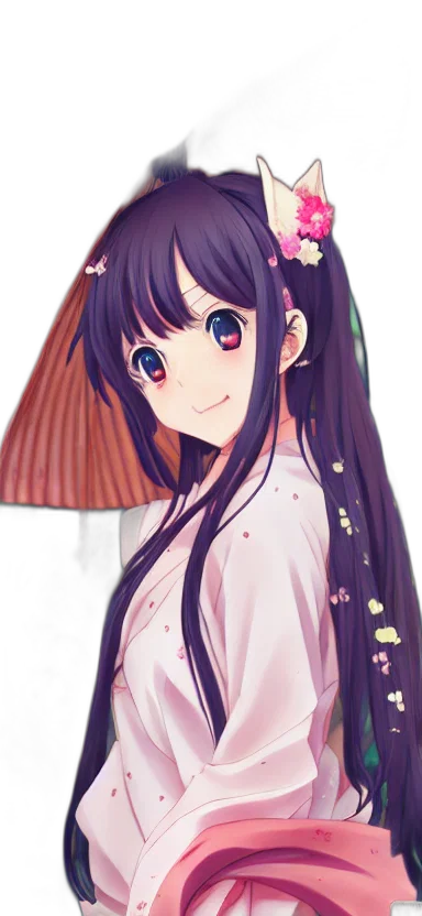 umbrella, dress, flower, staff transparent PNG cut-out