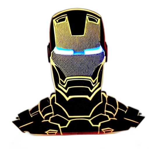 robot, mask, 3d render, pixel art transparent PNG cut-out