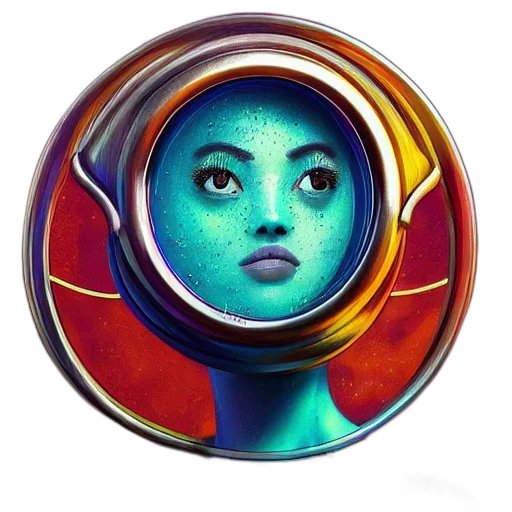 face, robot, mask, fantasy art transparent PNG cut-out