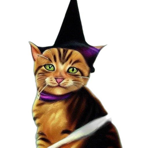 staff, hat, animal, fantasy art transparent PNG cut-out