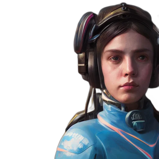 face, jacket, robot, concept art transparent PNG cut-out