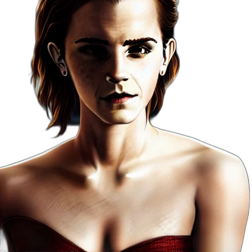dress, face, photorealistic, comic book art transparent PNG cut-out