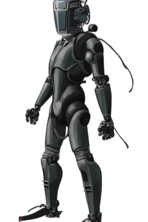 robot, staff, concept art, cyberpunk transparent PNG cut-out