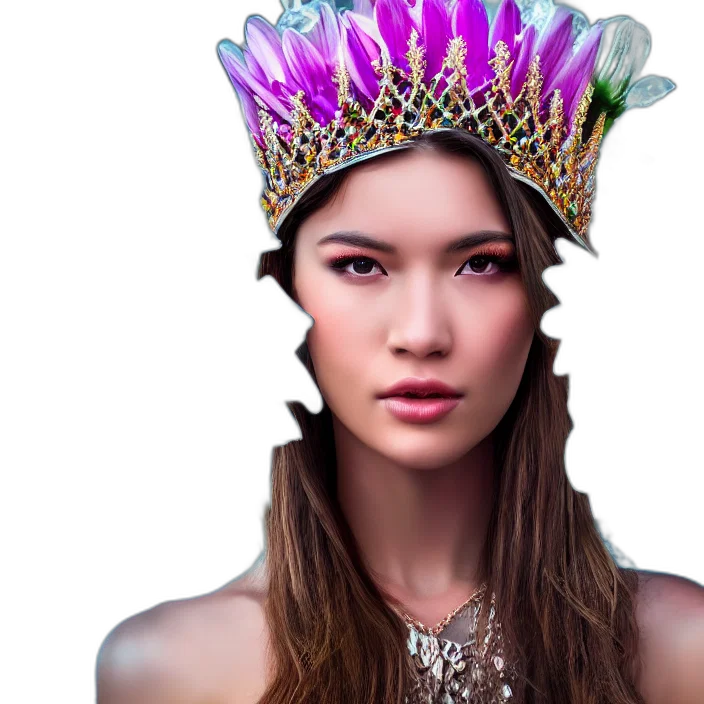 crown, jewelry, face, photorealistic transparent PNG cut-out