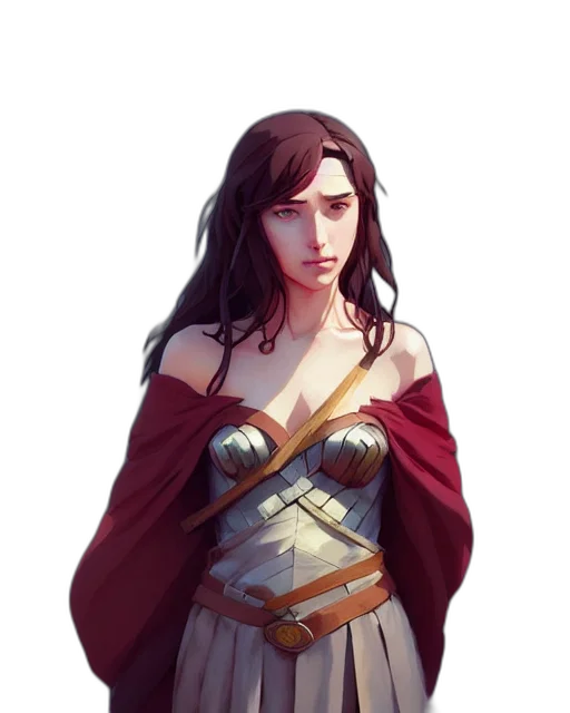dress, staff, sword, face transparent PNG cut-out