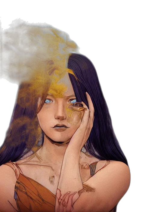 mask, face, fantasy art, watercolor transparent PNG cut-out