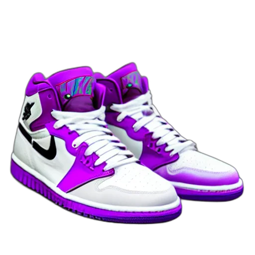 shoes, 3d render, photorealistic, vaporwave transparent PNG cut-out