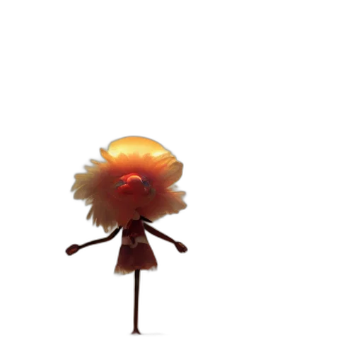 creature, hair, staff, robot transparent PNG cut-out
