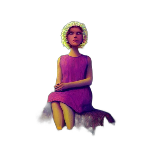 dress, crown, creature, face transparent PNG cut-out