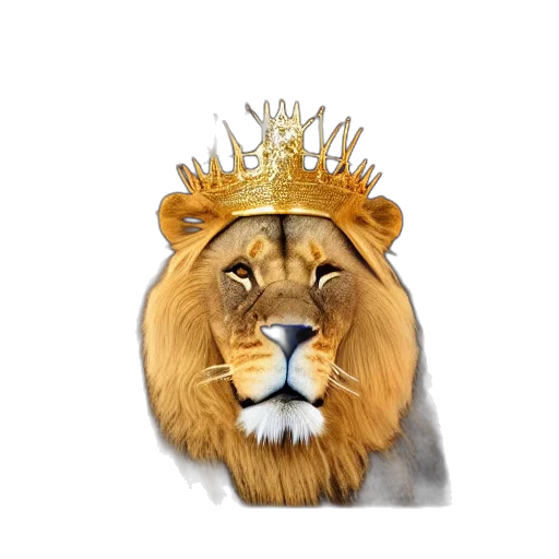 crown, animal, watercolor, photorealistic transparent PNG cut-out