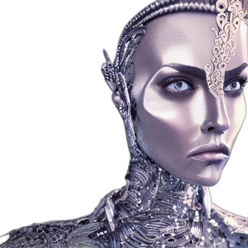 robot, face, jewelry, cyberpunk transparent PNG cut-out