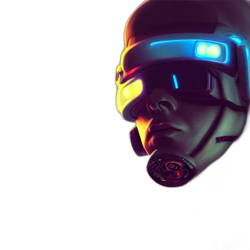 robot, mask, face, weapon transparent PNG cut-out