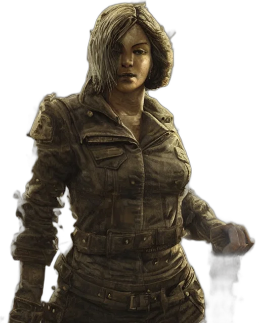 jacket, staff, weapon, face transparent PNG cut-out