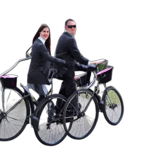 3d render, concept art, limousine, bicycle transparent PNG cut-out
