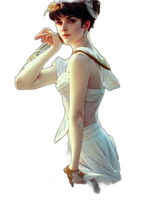 dress, staff, crown, jewelry transparent PNG cut-out