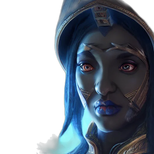 face, staff, mask, fantasy art transparent PNG cut-out