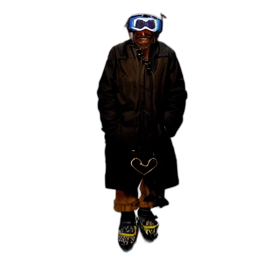 jacket, staff, mask, shoes transparent PNG cut-out