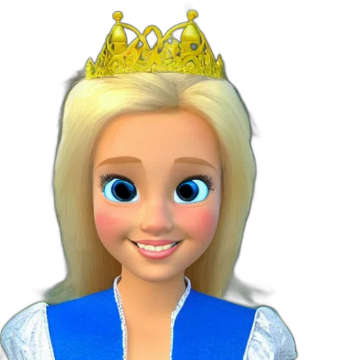 crown, face, dress, 3d render transparent PNG cut-out