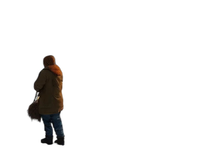 jacket, staff, robot, weapon transparent PNG cut-out