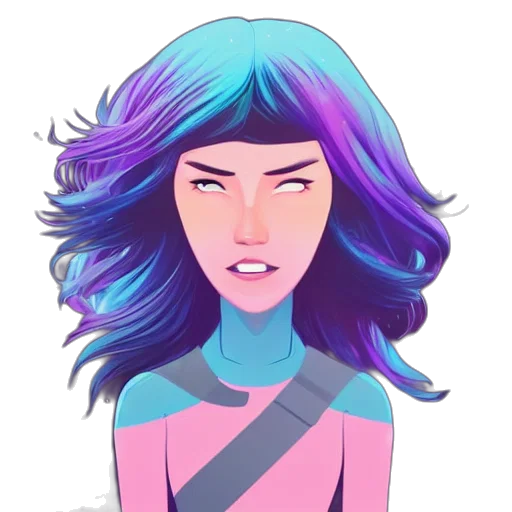 hair, face, vaporwave, anime transparent PNG cut-out