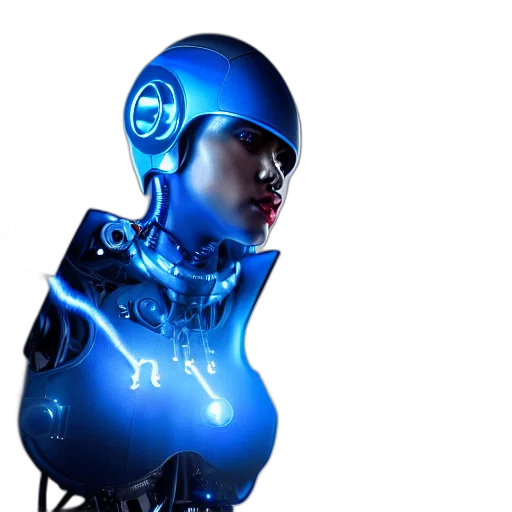 robot, cyberpunk, concept art, 3d render transparent PNG cut-out