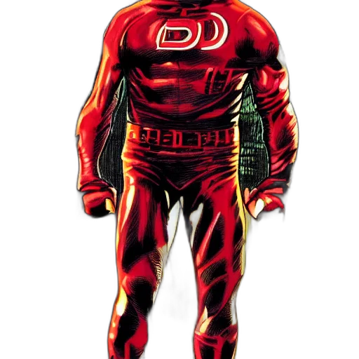 comic book art, concept art, red, daredevil transparent PNG cut-out