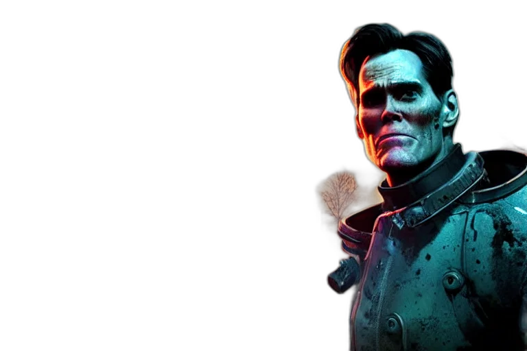 face, concept art, 3d render, comic book art transparent PNG cut-out