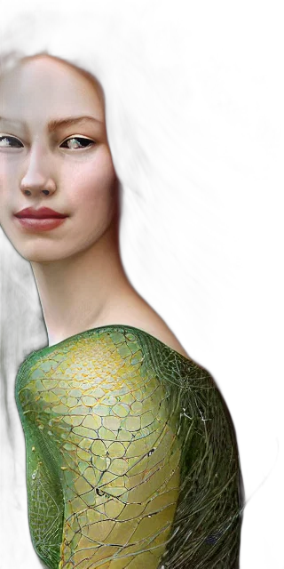 dragon, hair, jewelry, dress transparent PNG cut-out